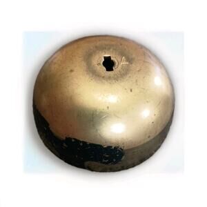 Vtg Brass Bell Cover Housing Industrial Doorbell or Alarm "A" Marked Steampunk